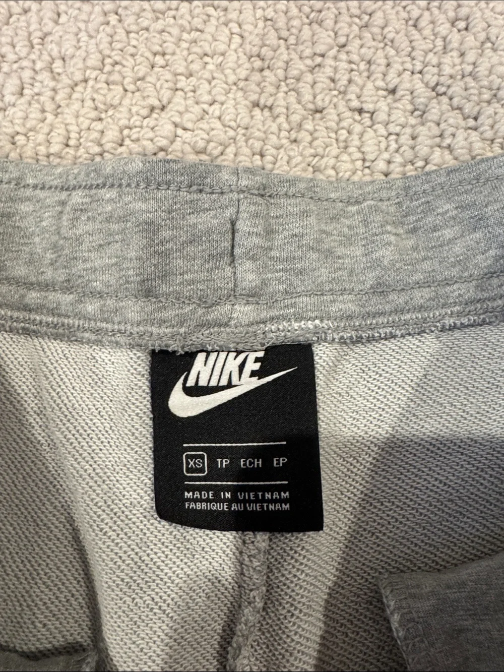 Nike Women’s Light Gray Fleece Drawstring Athletic Shorts